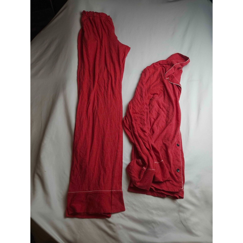 Victoria's Secret 2 PC Pajama Set Womens Small Red Heather Lounge Sleepwear
